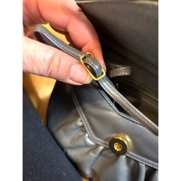 Vintage Morris Moskowitz Clutch Purse Gray Genuine Leather Flap Front Handbag - Picture 5 of 7